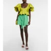 Oscar De La Renta Peplum Cotton Crop Top