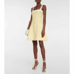 Oscar De La Renta Gingham Tweed Minidress