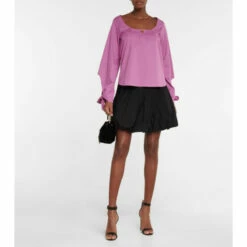 Oscar De La Renta Poplin Off-shoulder Blouse