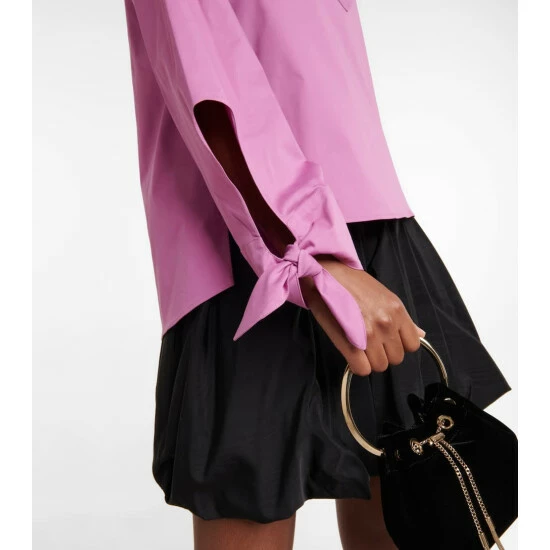 Oscar De La Renta Poplin Off-shoulder Blouse - Image 4