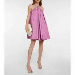Oscar De La Renta Halterneck Pleated Minidress