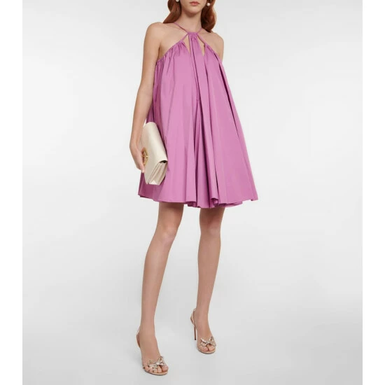 Oscar De La Renta Halterneck Pleated Minidress