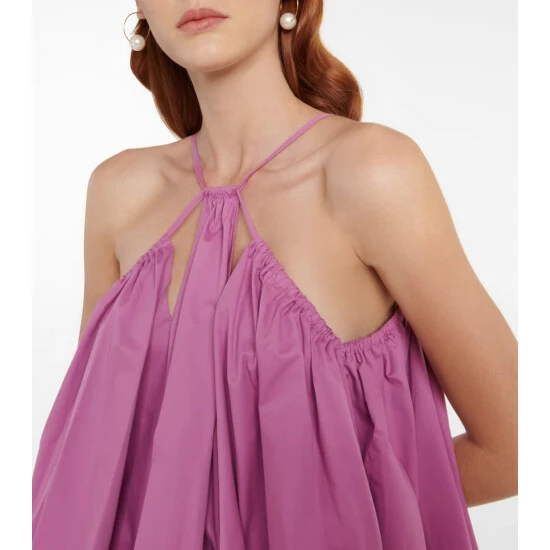 Oscar De La Renta Halterneck Pleated Minidress - Image 3