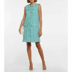 Oscar De La Renta Houndstooth Tweed Minidress