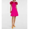 Oscar De La Renta Tulle-shoulders Wool-blend Minidress