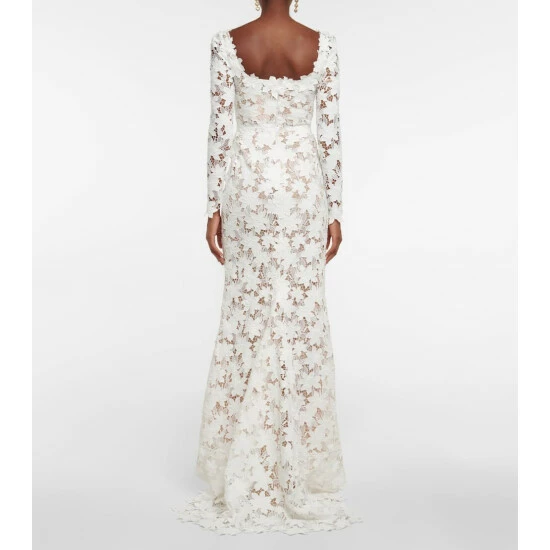 Oscar De La Renta Bridal Guipure Lace Gown - Image 2