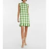 Oscar De La Renta Fringed Checked Tweed Minidress