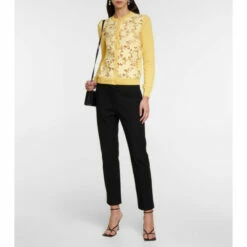 Oscar De La Renta Floral Guipure Lace Cardigan