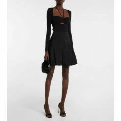 Oscar De La Renta Pleated Cotton-blend Skirt