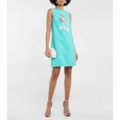 Oscar De La Renta Appliquéd Wool-blend Minidress