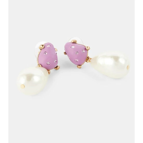 Oscar De La Renta Faux Pearl Drop Earrings - Image 3