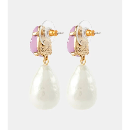 Oscar De La Renta Faux Pearl Drop Earrings - Image 4