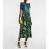 Oscar De La Renta Printed Cotton-blend Midi Dress