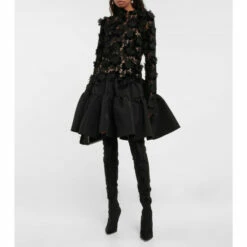 Oscar De La Renta Velvet Guipure Lace Minidress