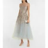 Oscar De La Renta Sequined Tulle Gown