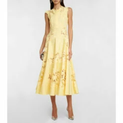 Oscar De La Renta Guipure Lace And Cotton Poplin Gown