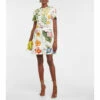 Oscar De La Renta Floral Cotton-blend Twill Minidress