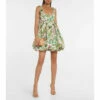 Oscar De La Renta Floral Poplin Minidress