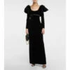 Oscar De La Renta Puff-sleeve Velvet Gown