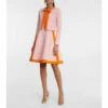 Oscar De La Renta Colorblocked Flared Minidress