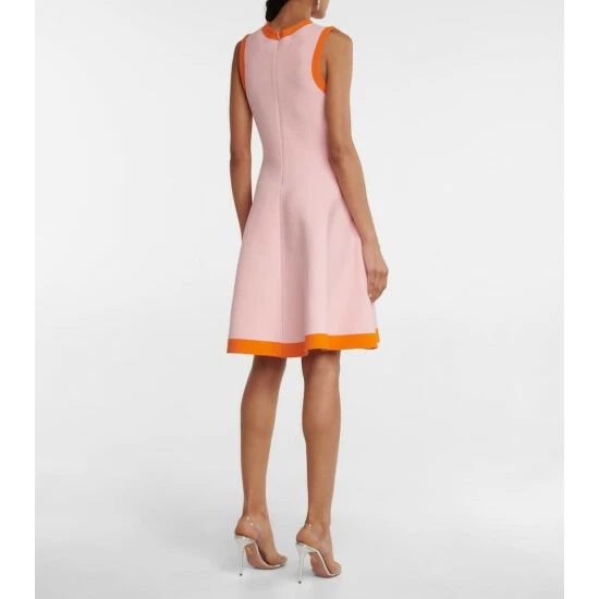 Oscar De La Renta Colorblocked Flared Minidress - Image 2