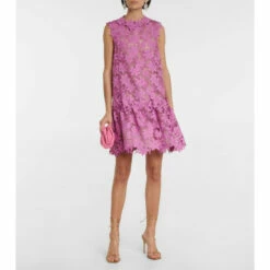 Oscar De La Renta Floral Lace Minidress