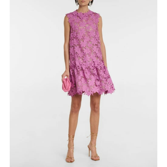 Oscar De La Renta Floral Lace Minidress