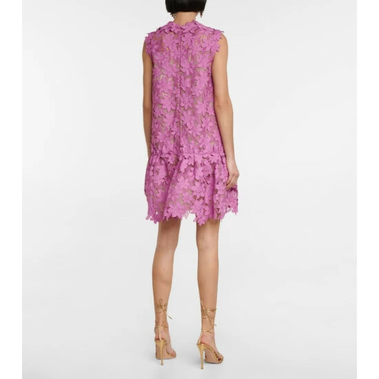 Oscar De La Renta Floral Lace Minidress - Image 2