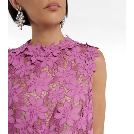 Oscar De La Renta Floral Lace Minidress - Image 3