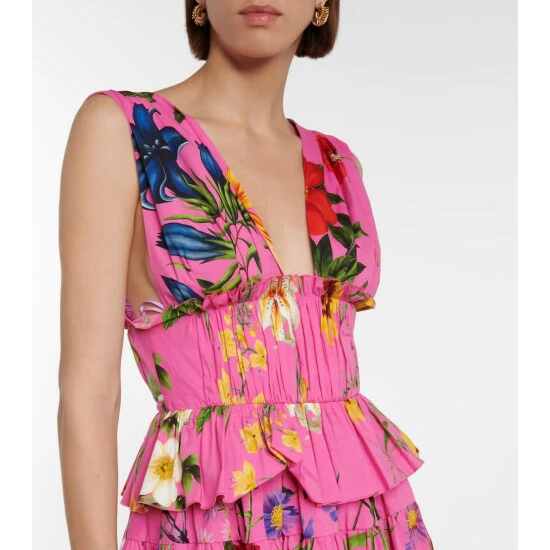 Oscar De La Renta Floral Cotton-blend Minidress - Image 3