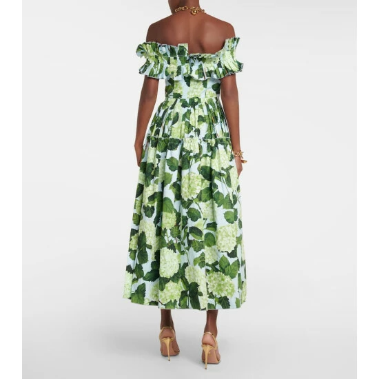 Oscar De La Renta Floral Off-shoulder Ruffle-detail Maxi Dress - Image 2
