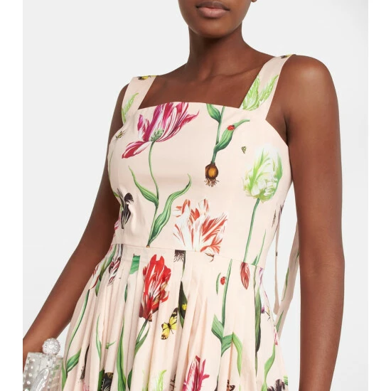 Oscar De La Renta Floral Cotton-blend Midi Dress - Image 3