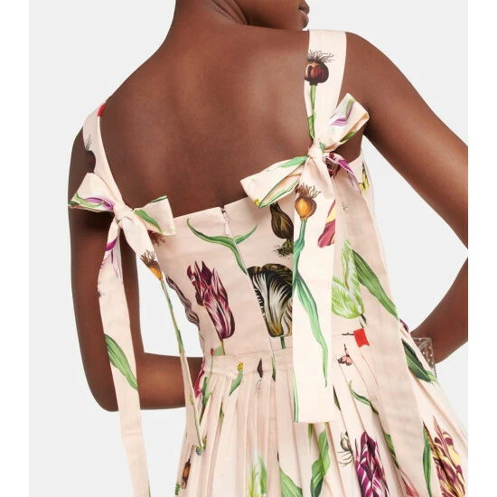 Oscar De La Renta Floral Cotton-blend Midi Dress - Image 4
