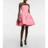 Oscar De La Renta Strapless Cotton Minidress