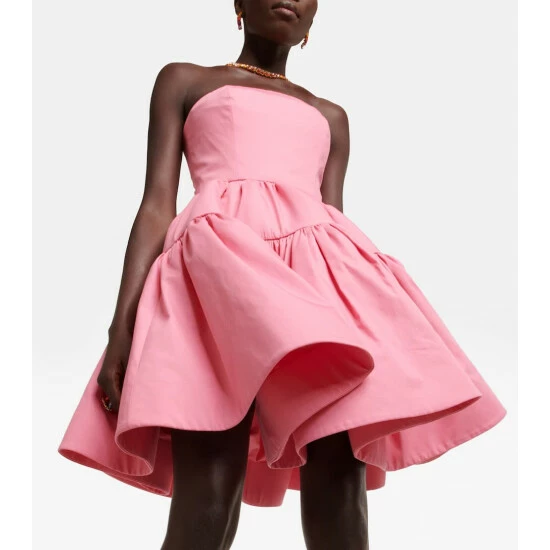 Oscar De La Renta Strapless Cotton Minidress - Image 2