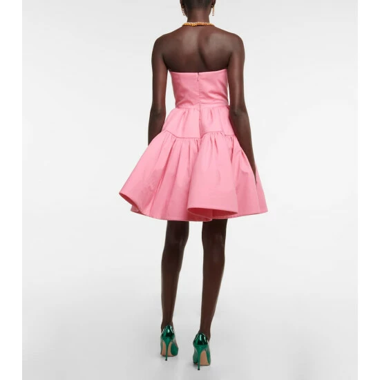 Oscar De La Renta Strapless Cotton Minidress - Image 3