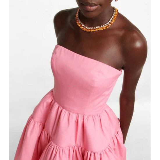 Oscar De La Renta Strapless Cotton Minidress - Image 4