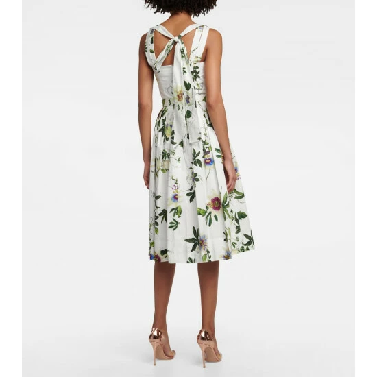 Oscar De La Renta Belted Floral Midi Dress - Image 2