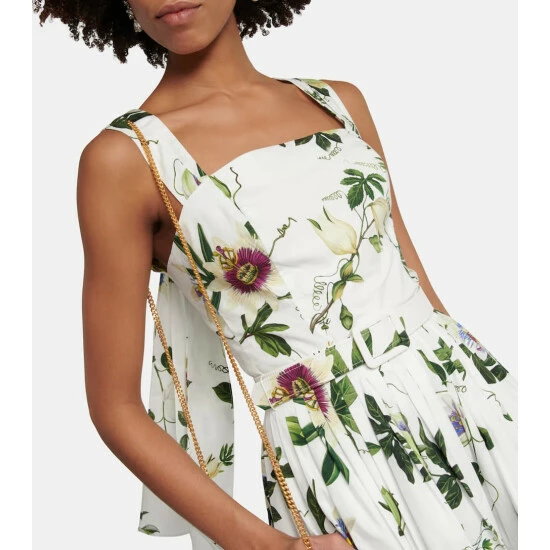 Oscar De La Renta Belted Floral Midi Dress - Image 3