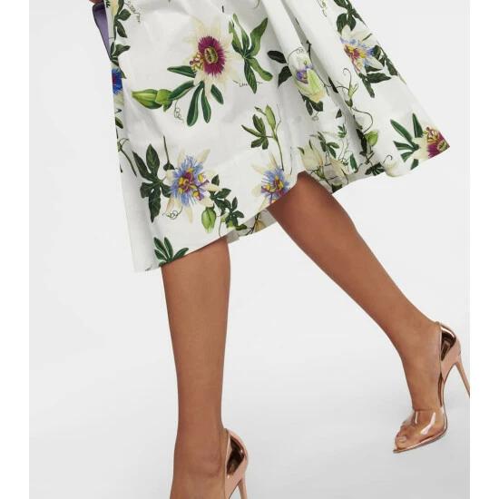 Oscar De La Renta Belted Floral Midi Dress - Image 4