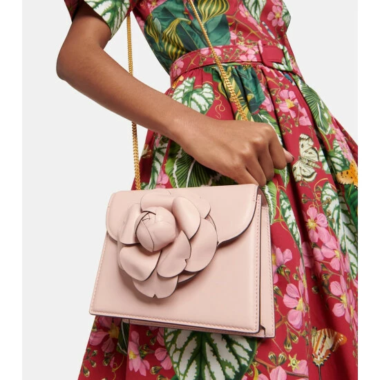 Oscar De La Renta Tro Mini Leather Shoulder Bag