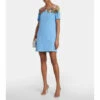 Oscar De La Renta Floral Embroidered Wool-blend Minidress