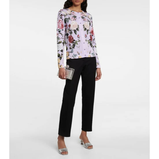 Oscar De La Renta Floral Cotton-blend Cardigan