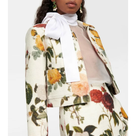 Oscar De La Renta Floral Cotton-blend Jacket - Image 3