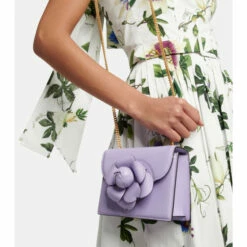 Oscar De La Renta Tro Mini Leather Shoulder Bag