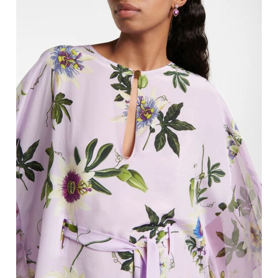 Oscar De La Renta Floral Silk Gown - Image 3