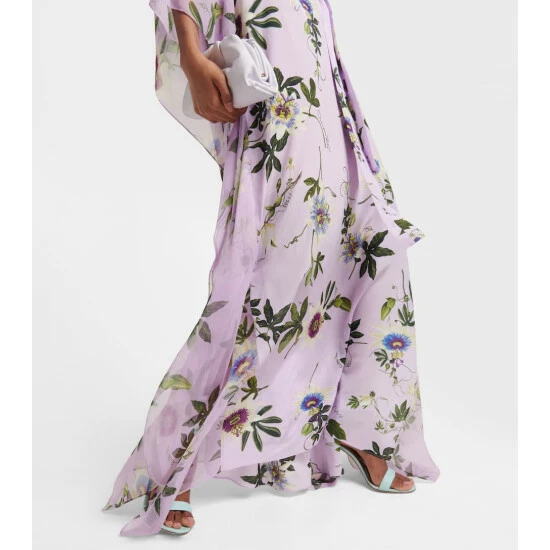 Oscar De La Renta Floral Silk Gown - Image 5