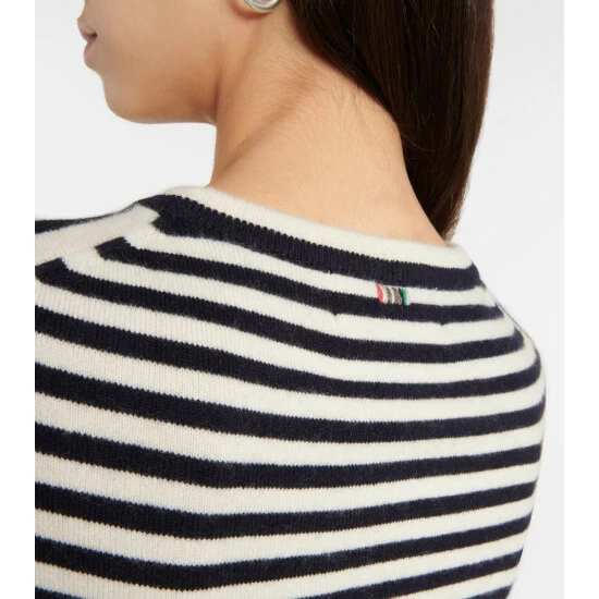 Extreme Cashmere N°64 Tshirt Striped Cashmere-blend Top - Image 4