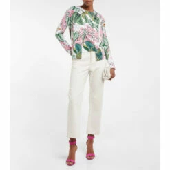 Oscar De La Renta Floral Cotton-blend Knit Cardigan