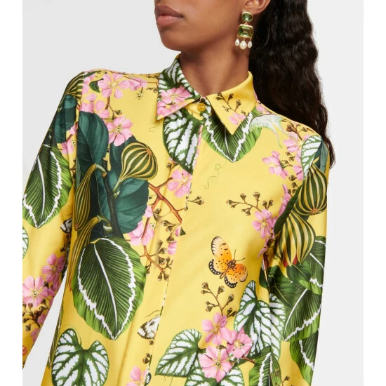 Oscar De La Renta Printed Jersey Shirt Dress - Image 3